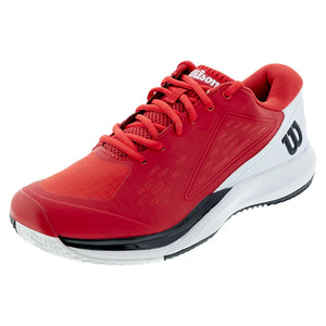 Men`s Rush Pro Ace Clay Tennis Shoes Infrared and White Footwear Wilson