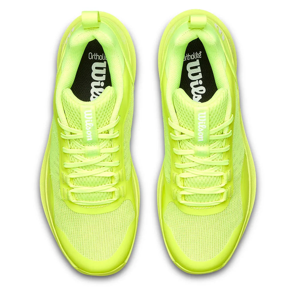 Women`s Hurakn Pro V2 Padel Shoes Safety Yellow and White Footwear Wilson