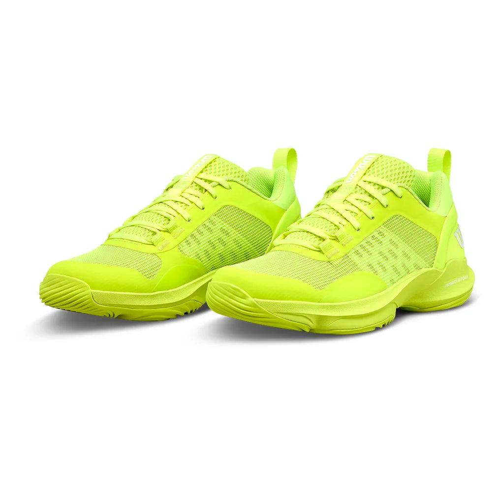 Women`s Hurakn Pro V2 Padel Shoes Safety Yellow and White Footwear Wilson