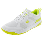 Men`s Pickle Pro Pickleball Shoes White and Safety Yellow Footwear Wilson