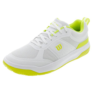 Men`s Pickle Pro Pickleball Shoes White and Safety Yellow Footwear Wilson