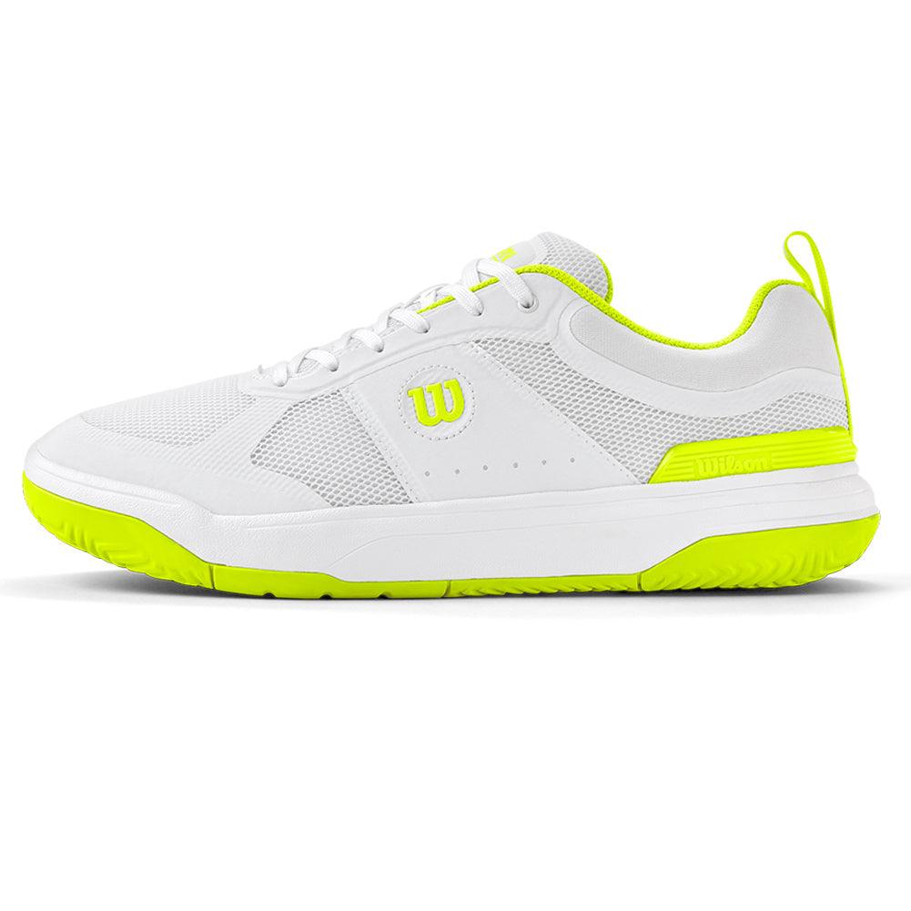 Men`s Pickle Pro Pickleball Shoes White and Safety Yellow Footwear Wilson