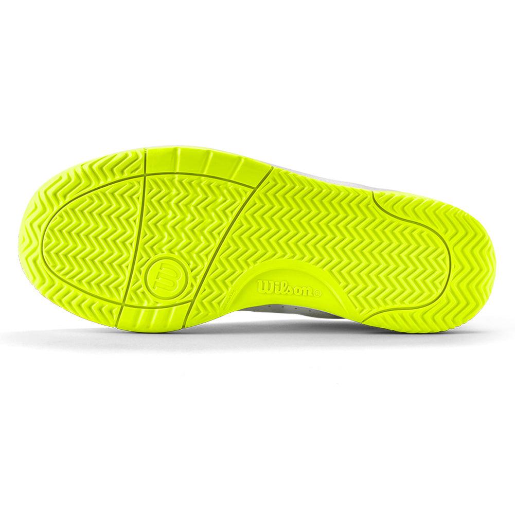 Men`s Pickle Pro Pickleball Shoes White and Safety Yellow Footwear Wilson