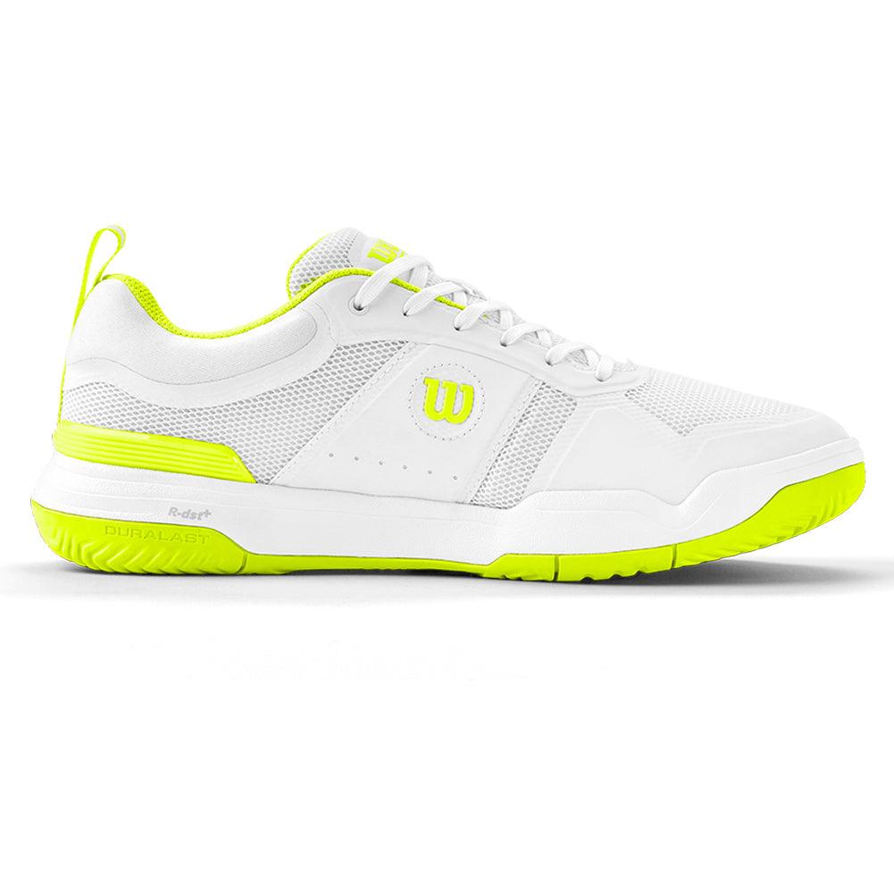 Men`s Pickle Pro Pickleball Shoes White and Safety Yellow Footwear Wilson