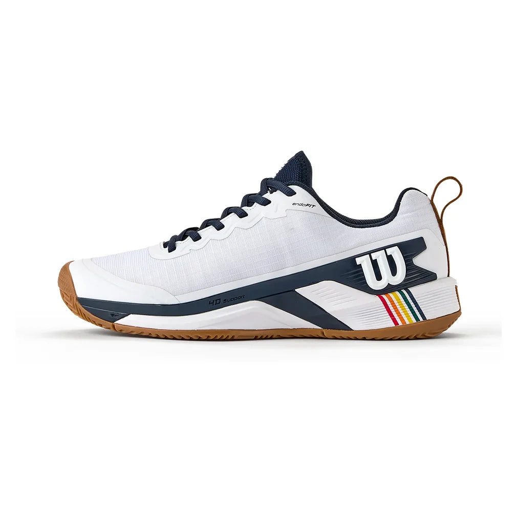 Men`s Rush Pro 4.5 Clay RG Tennis Shoes White and Navy Blazer Footwear Wilson