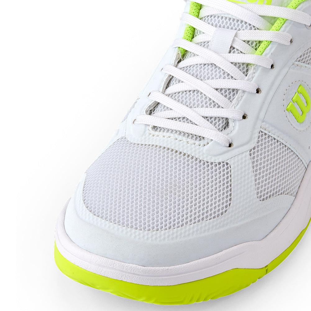 Women`s Pickle Pro Pickleball Shoes White and Safety Yellow Footwear Wilson