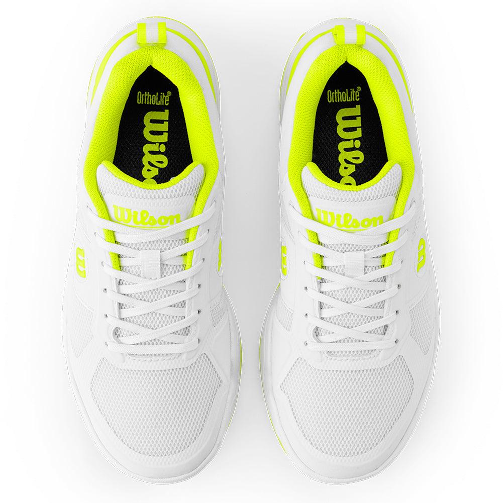 Women`s Pickle Pro Pickleball Shoes White and Safety Yellow Footwear Wilson