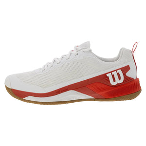 Men`s Rush Pro 4.5 Tennis Shoes White and Infrared Footwear Wilson