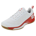 Men`s Rush Pro 4.5 Tennis Shoes White and Infrared Footwear Wilson
