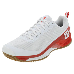 Men`s Rush Pro 4.5 Tennis Shoes White and Infrared Footwear Wilson