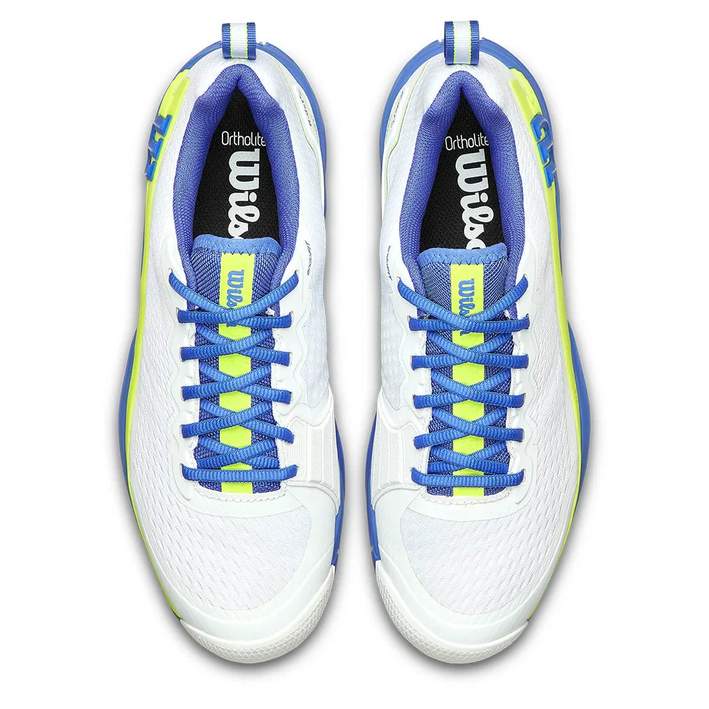 Men`s Rush Pro 4.5 Tennis Shoes White and Amparo Blue Footwear Wilson