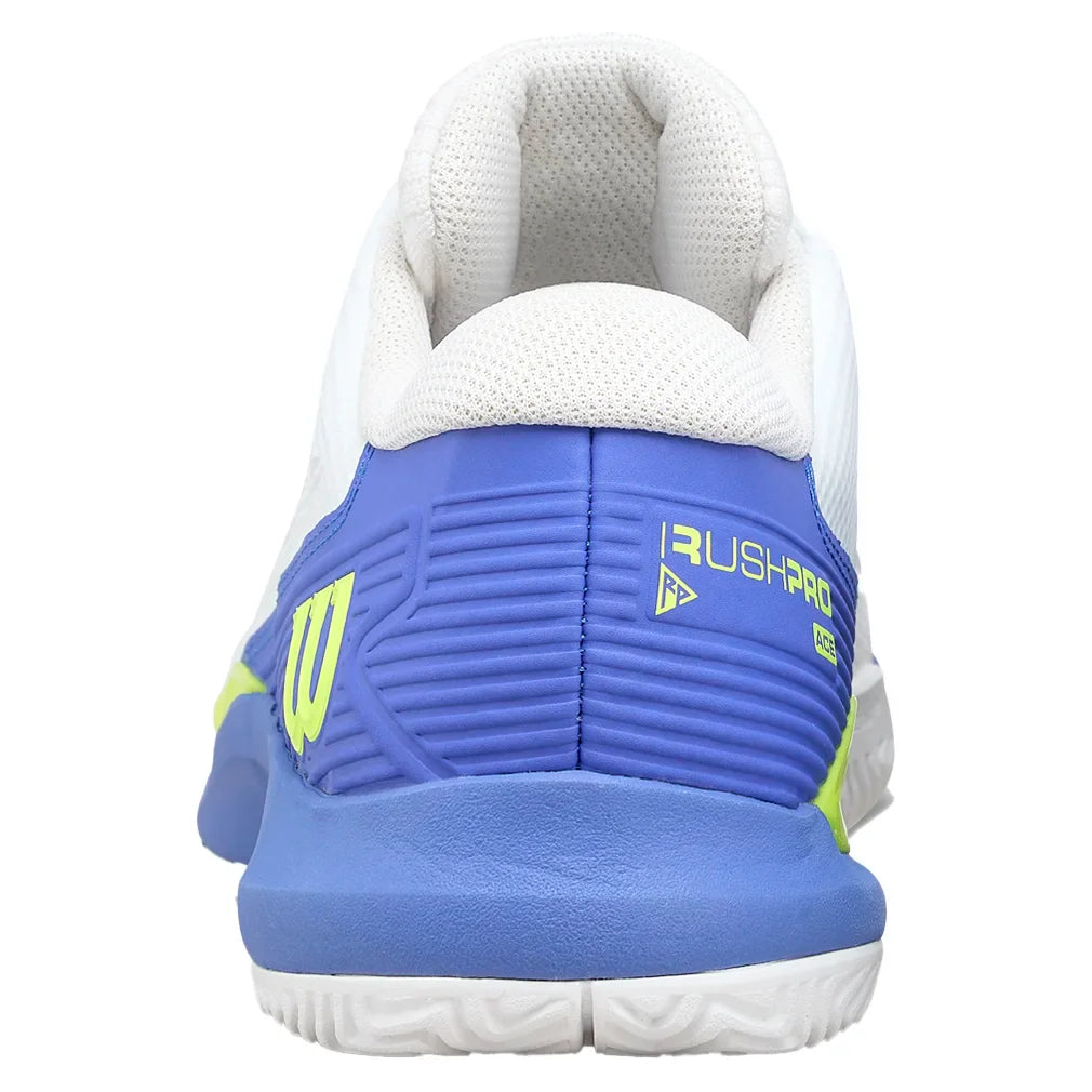 Men`s Rush Pro Ace Tennis Shoes White and Amparo Blue Footwear Wilson