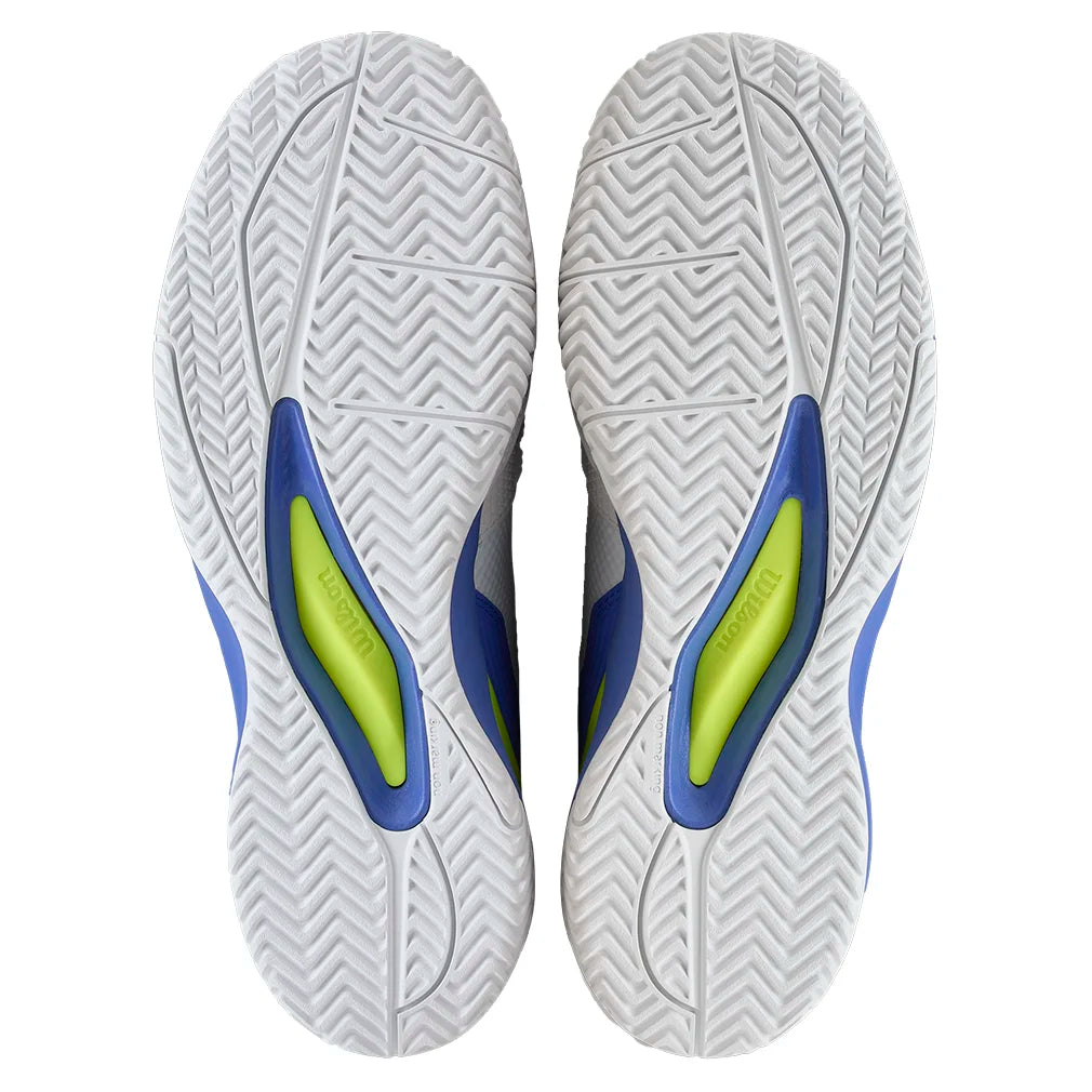 Men`s Rush Pro Ace Tennis Shoes White and Amparo Blue Footwear Wilson