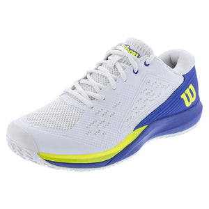 Men`s Rush Pro Ace Tennis Shoes White and Amparo Blue Footwear Wilson