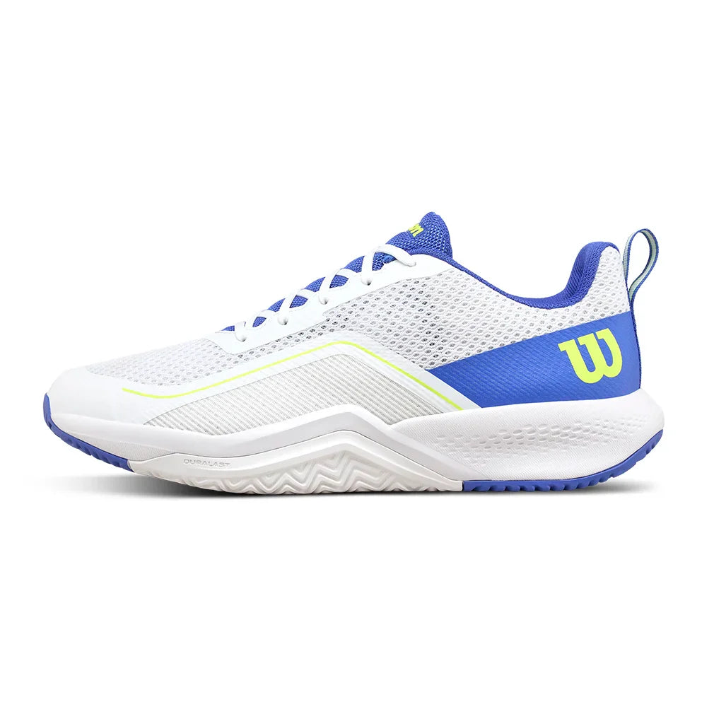 Men`s Rush Pro Lite Tennis Shoes White and Amparo Blue Footwear Wilson