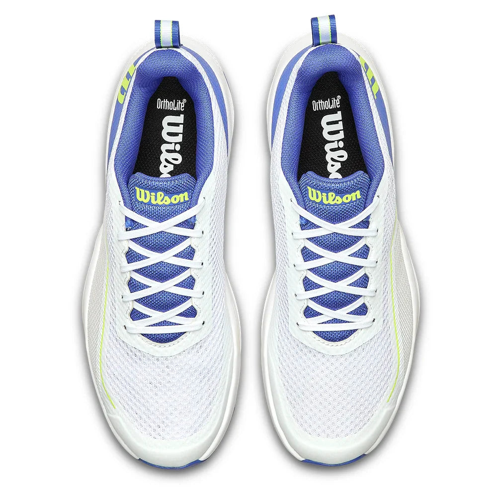 Men`s Rush Pro Lite Tennis Shoes White and Amparo Blue Footwear Wilson