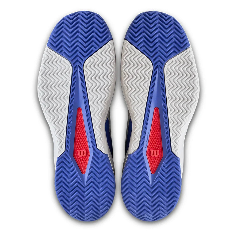 Men`s Rush Pro Lite Tennis Shoes White and Amparo Blue Footwear Wilson