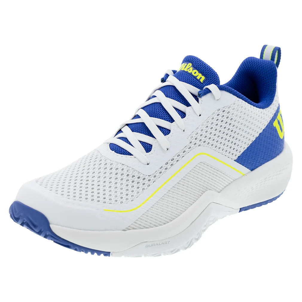 Men`s Rush Pro Lite Tennis Shoes White and Amparo Blue Footwear Wilson