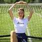 Women`s Sporty Love Tennis T-Shirt Apparel Ame And Lulu
