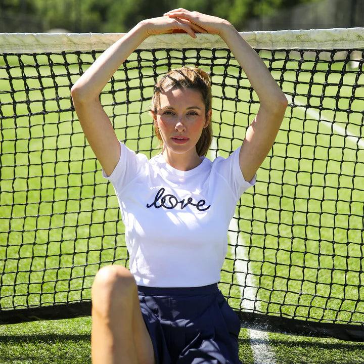 Women`s Sporty Love Tennis T-Shirt Apparel Ame And Lulu