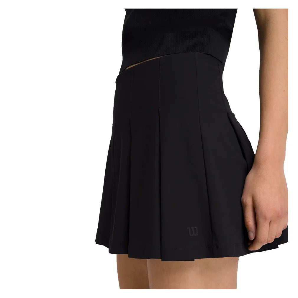 Women`s Classic Pleated Mini Tennis Skort Black Apparel Wilson