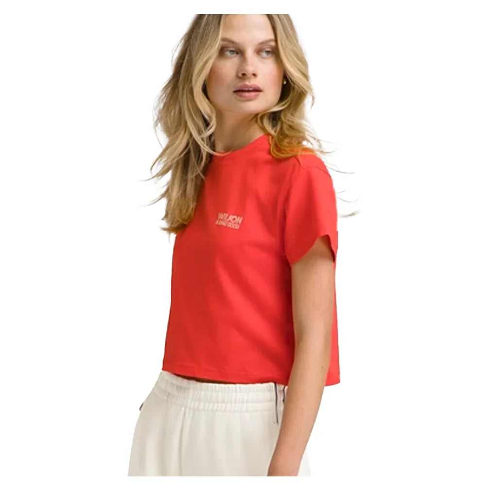 Women`s Harper Crop Tennis Tee Infrared Apparel Wilson