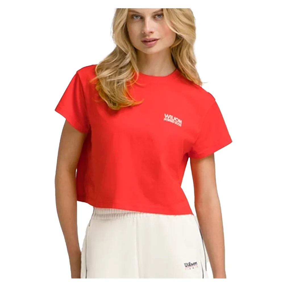 Women`s Harper Crop Tennis Tee Infrared Apparel Wilson