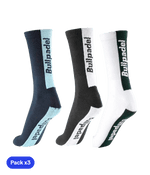 Socks Bullpadel BP2406 I White/Blue/Black 2025 (Pack x3) Padel Clothes Bullpadel