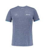 T shirt Babolat Crew Neck Blue Logo White 2025 Juan Lebrón Padel Clothes Babolat