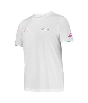 T shirt Babolat Crew Neck White Logo Pink 2025 Juan Lebrón Padel Clothes Babolat