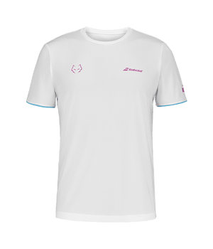 T shirt Babolat Crew Neck White Logo Pink 2025 Juan Lebrón Padel Clothes Babolat