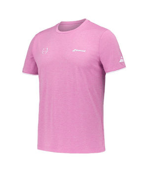 T shirt Babolat Crew Neck Pink Logo White 2025 Juan Lebrón Padel Clothes Babolat