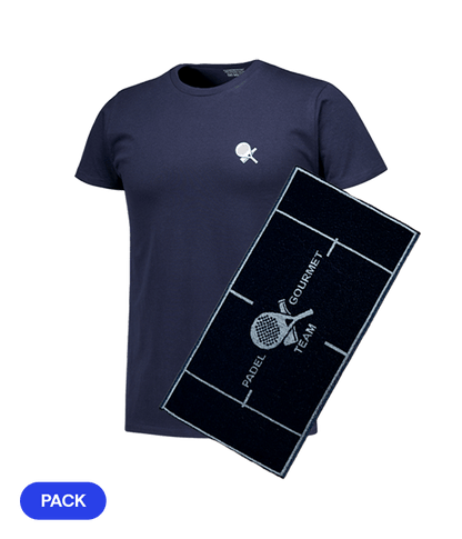 Pack Padel Team Gourmet: T shirt Gourmet Blue Men + Toalla Padel Clothes Gourmet