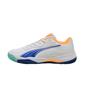 Puma Nova Smash White-Blue-Heat Fire-Black 2025 Padel Shoes Padel Shoes Puma